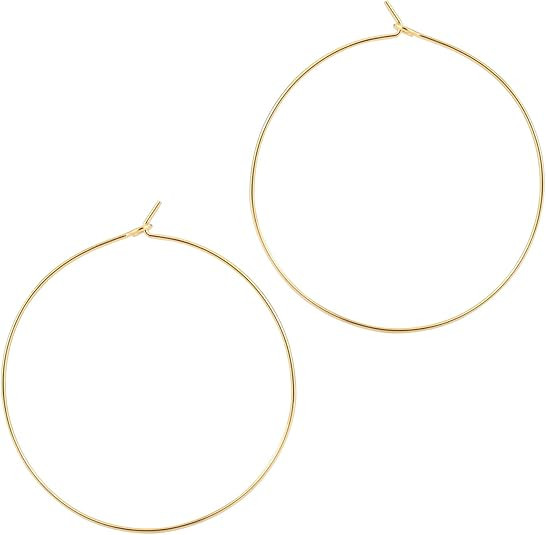 Thin Gold Hoop Earrings for Women - Hypoallergenic Lightweight Gold Hoop Earrings Dainty - Large | Amazon (US)
