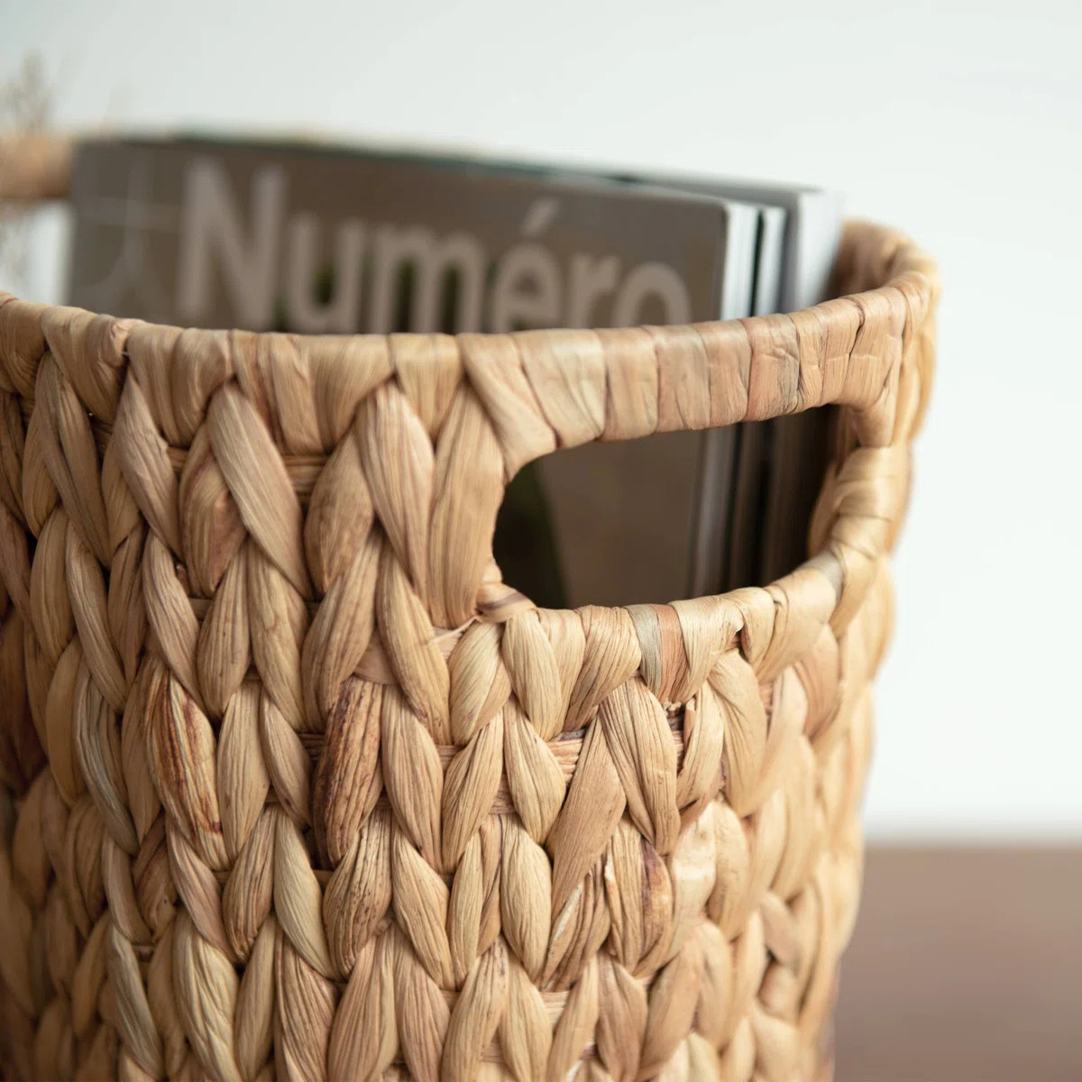 Handwoven Wicker Waste Basket with Handle, Storage Basket for Bathroom, Bedroom, or Living Room | Wayfair North America