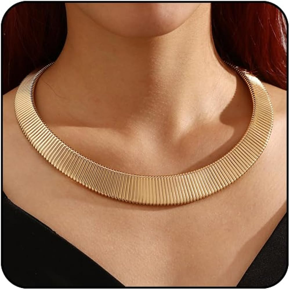 Collar Necklace for Woman Trendy Silver Choker Necklaces for Woman Statement Open Round Collar Ch... | Amazon (US)