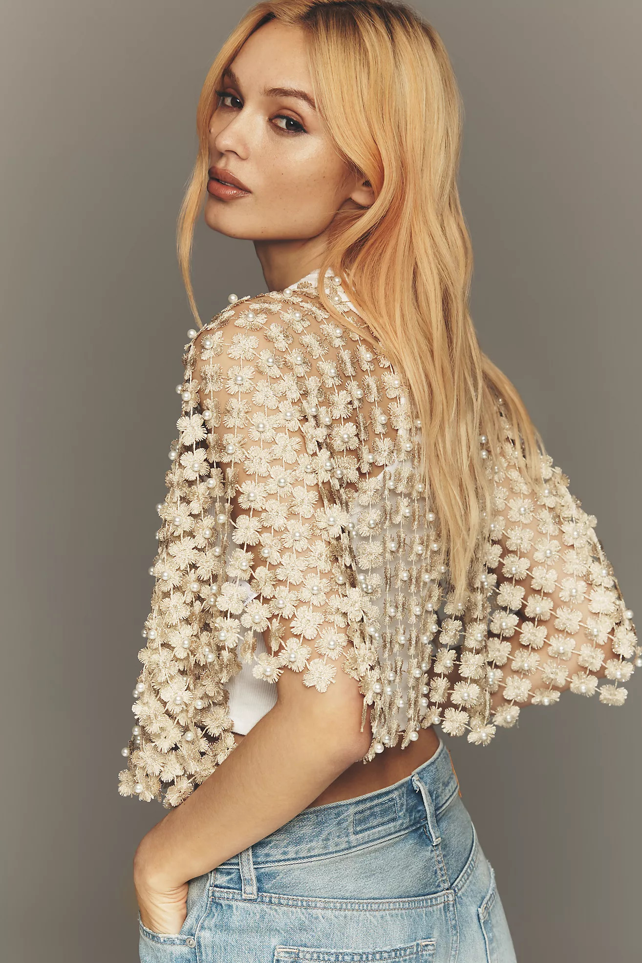 Sheer Pearl Lace Cape | Anthropologie (US)