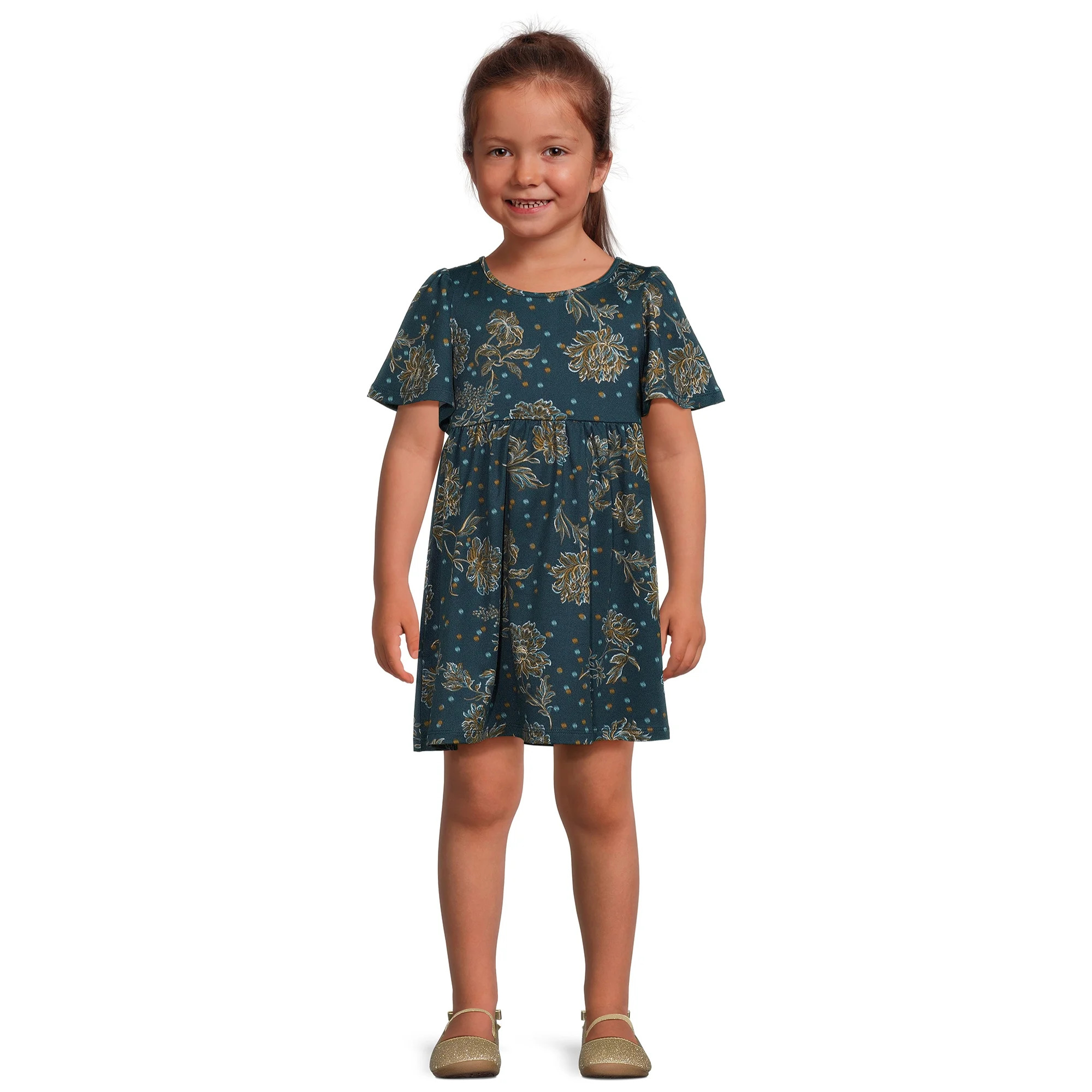 The Pioneer Woman Girls Flutter Sleeve Print Dress, Sizes 12M-6X | Walmart (US)