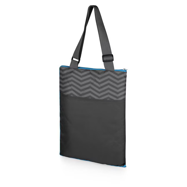 Picnic Time Waves Collection- Gray with Vista Blue Accents Blanket Tote | Lowe's