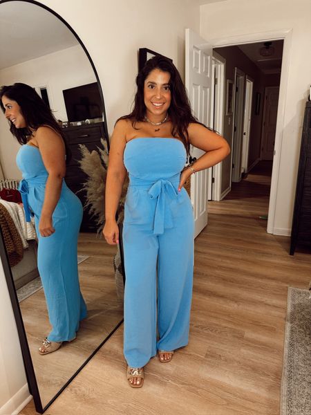 I adore this jumpsuit from Amazon! It's super luxe looking and is perfect for a summer dinner or a girls night! petite friendly jumpsuit, summer romper, Amazon summer picks

#LTKFindsUnder50 #LTKStyleTip #LTKSeasonal