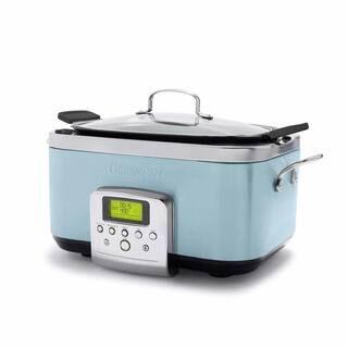 GreenPan Ceramic Nonstick 6 qt. Blue Haze Slow Cooker CC005109-001 | The Home Depot