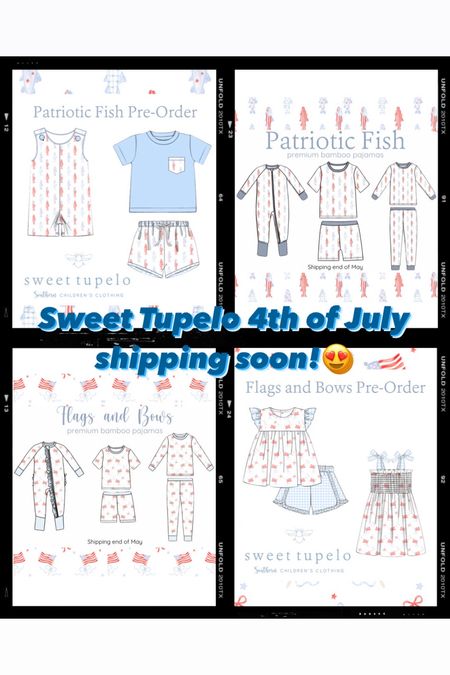 The cutest pieces from Sweet Tupelo are shipping soon! Get them for 4th of July for your littles❤️💙🤍