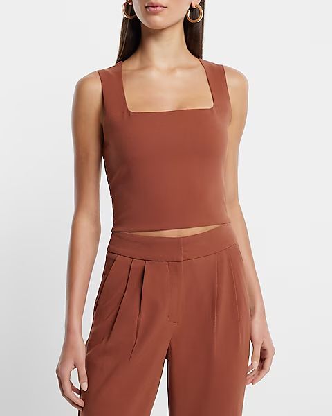 Square Neck Cropped Tank | Express