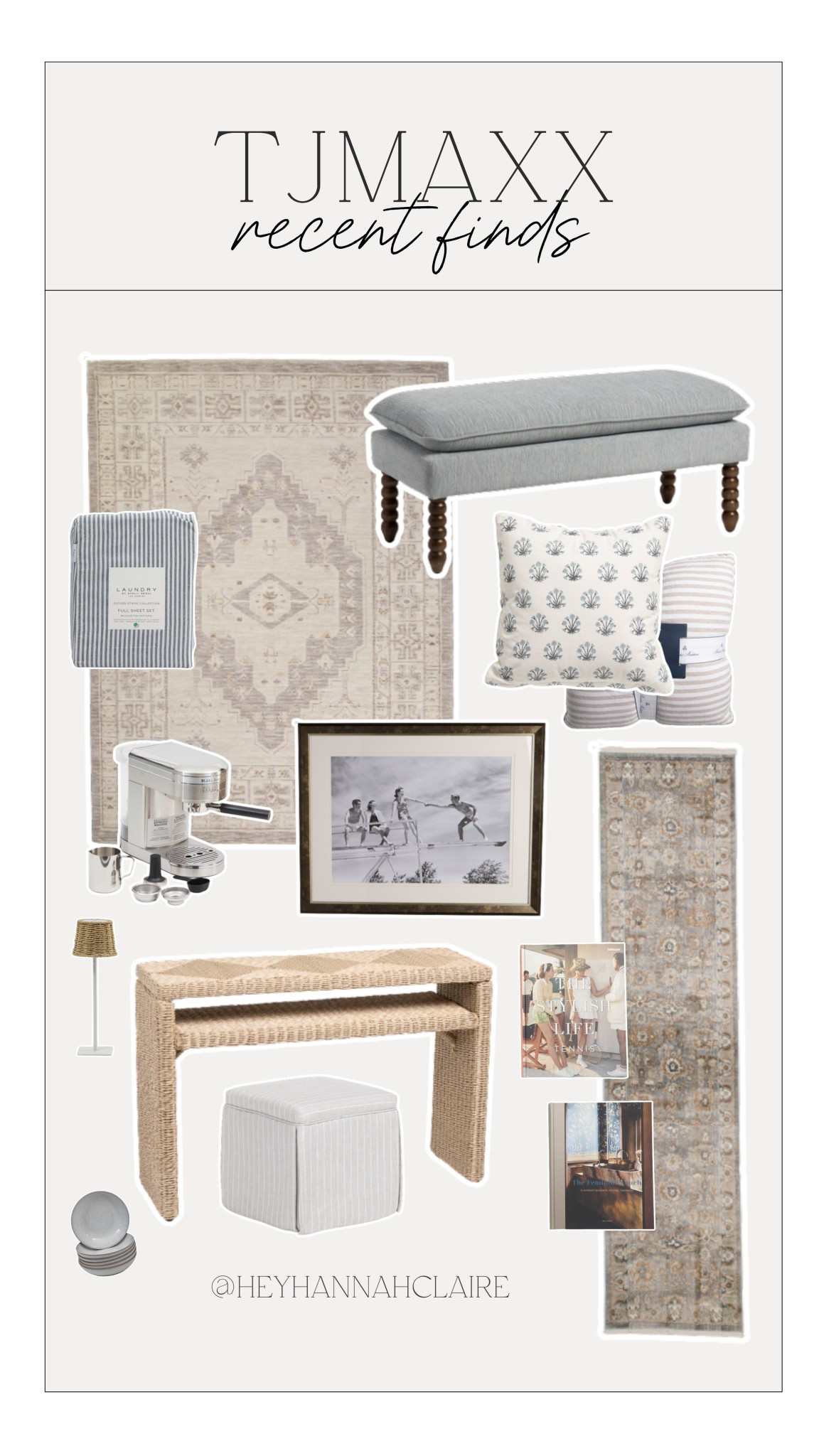 Recent TJMaxx finds! Cottage, coastal, cozy 🤍 #tjmaxx #online #homedecor 