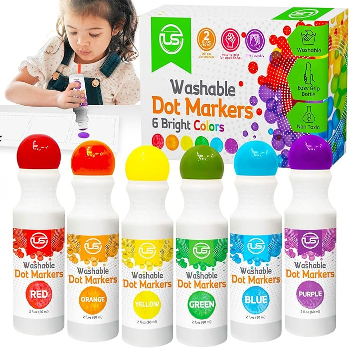 Dot Markers for Toddlers and Kids,6 Color Bingo Daubers, Dot Art Washable Paint for Kids, Bingo M... | Amazon (US)