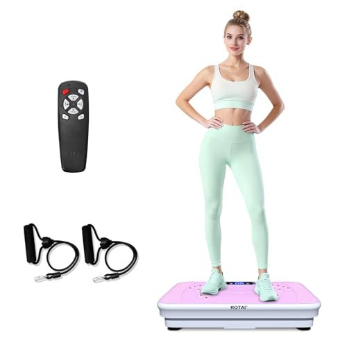 ROTAI Vibration Plate for Lymphatic Drainage & Full Body Workout - Home Exercise Machine for Weight Loss and Muscle Toning for Men & Women, 400 lbs Capacity Fitness Platform(Pink) | Amazon (US)