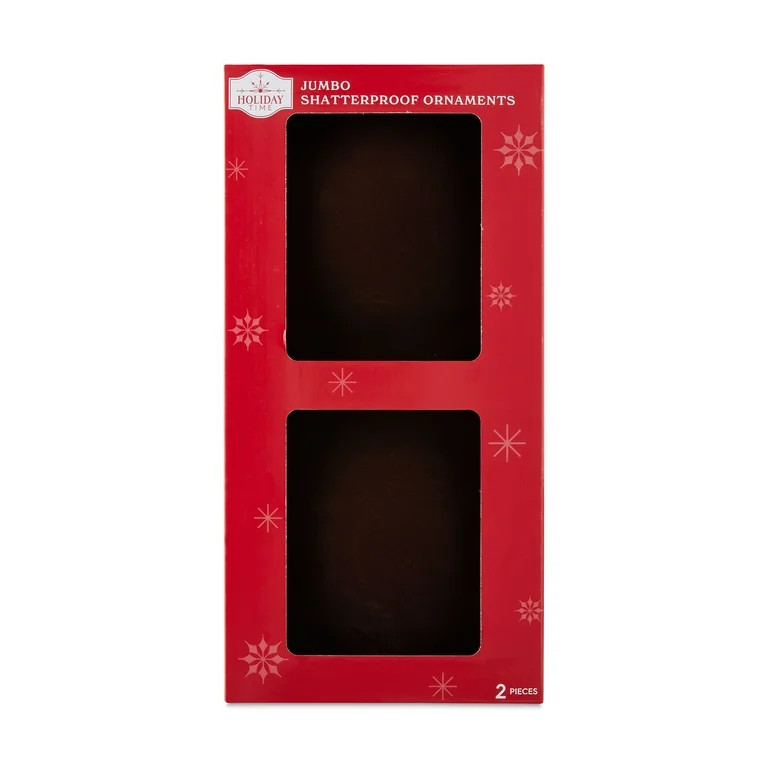 Brown Flocked Jumbo Shatterproof Christmas Ornaments, 7.79", 2 Count, by Holiday Time | Walmart (US)
