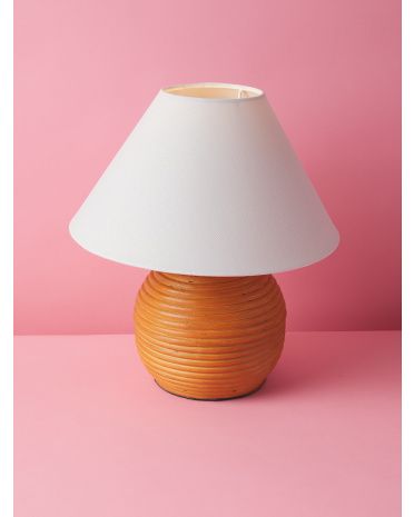 16in Rattan Textured Accent Lamp | HomeGoods