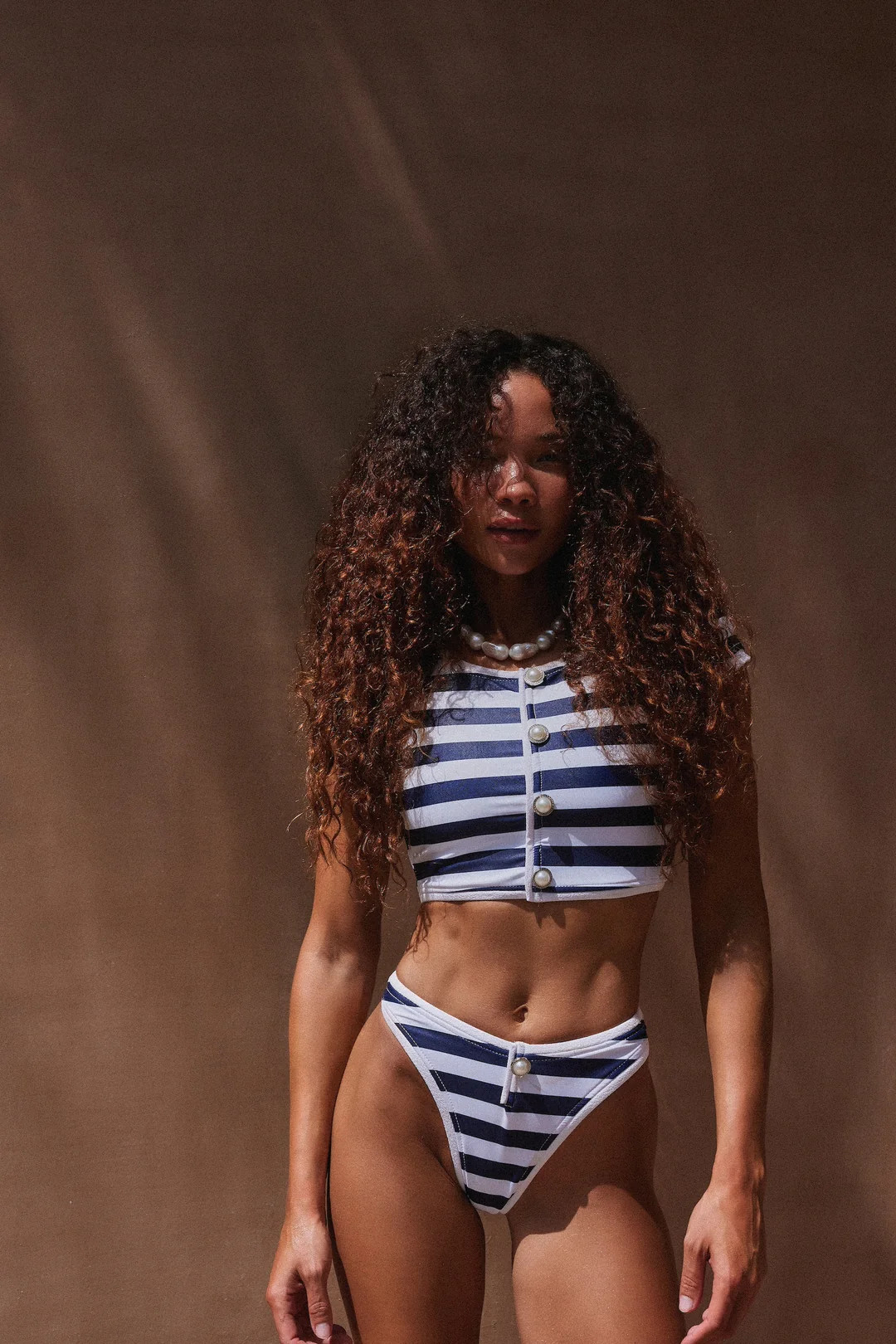 The Grace Bottom (Navy Cream Stripe/White) | SAME