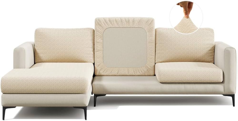 Nolan Interior Magic Sofa Cover - Classic Jacquard Back Couch Cover - Medium, Ivory Beige - Pet P... | Amazon (US)