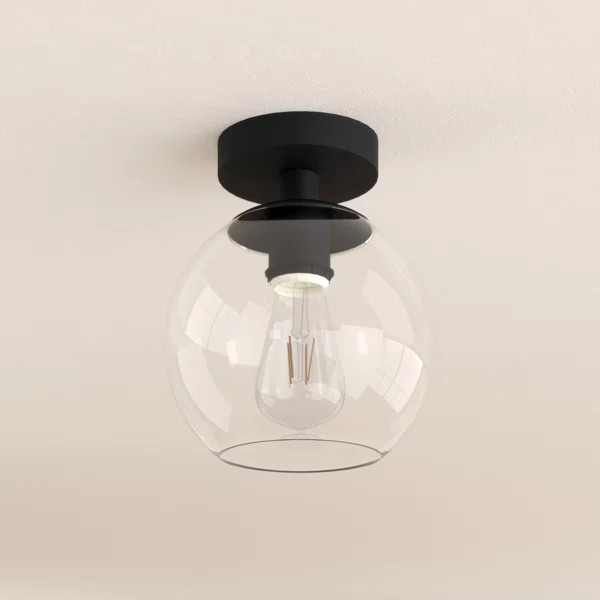 Snead 1-Light Simple Globe Semi Flush Mount | Wayfair North America