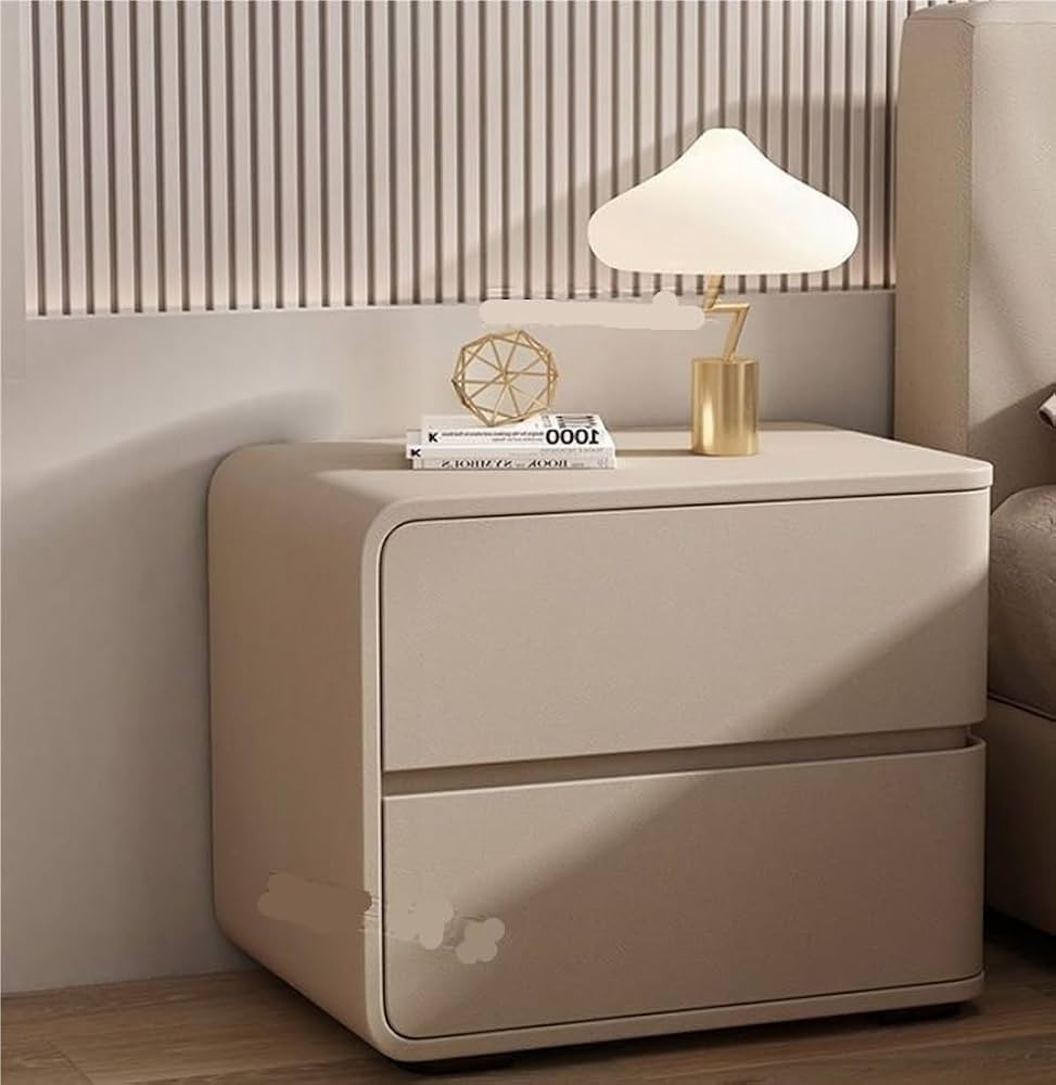 Bedroom Storage Cabinet, Night Table, Cream Style Bedside Table, Modern Simple Nightstand with Mi... | Amazon (US)