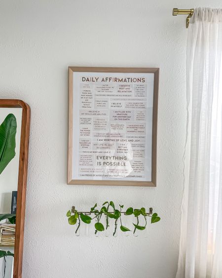Home office decor must haves for a mindful and peaceful space: this daily affirmations poster and a little propogation station for new plants! 🪴

#LTKhome #LTKunder100 #LTKSeasonal