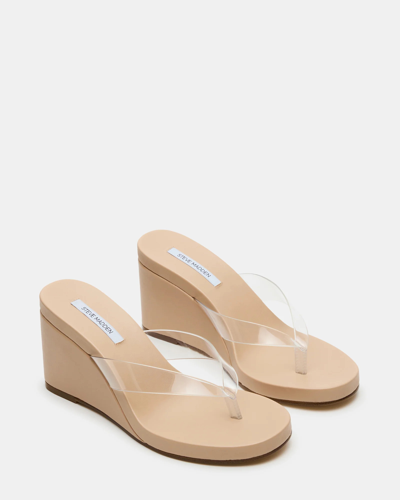 PLAYING Clear Thong Wedge Women's Sandal | Steve Madden (US)