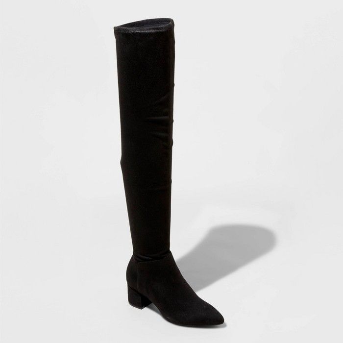 Women's Naviah Faux Leather Heeled Over the Knee Boots - A New Day™ | Target