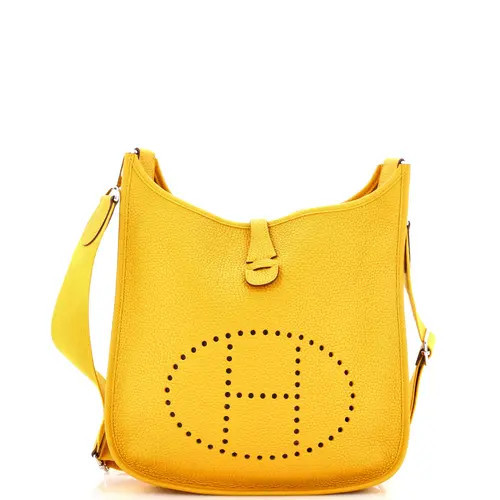 Pre-Owned Hermes Evelyne Bag Gen III Clemence PM in Yellow at Nordstrom, Size Small | Nordstrom
