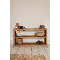 Rustic Storage Unit Made From Solid Wood | Bench Wooden Bookshelf With Castor Wheels Or Hairpin Legs | Etsy (US)