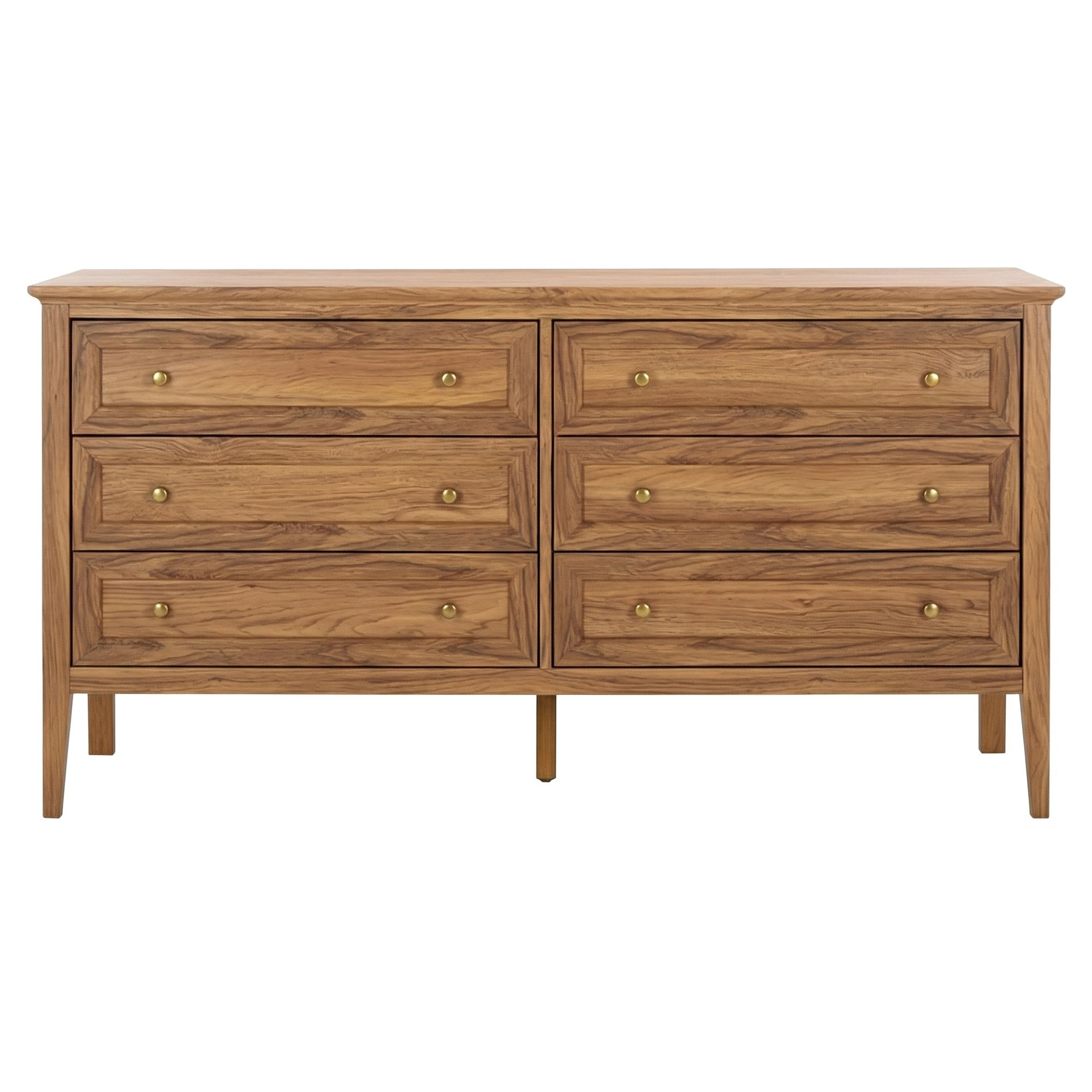 Fionelle Modern Classic Brown Wood Double Dresser | Kathy Kuo Home