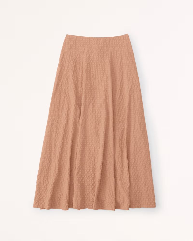 Abercrombie & Fitch Women's Textured Flowy Maxi Skirt in Light Brown - Size S | Abercrombie & Fitch (US)