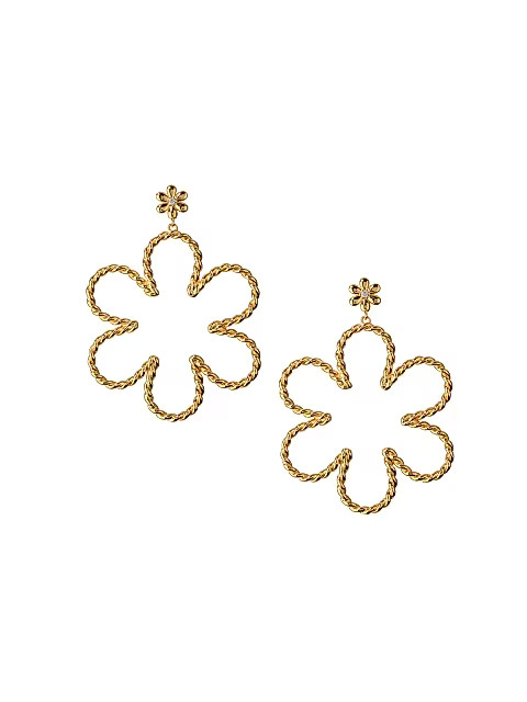 Daisy 14K Gold-Plated &amp; Cubic Zirconia Rope Earrings | Saks Fifth Avenue