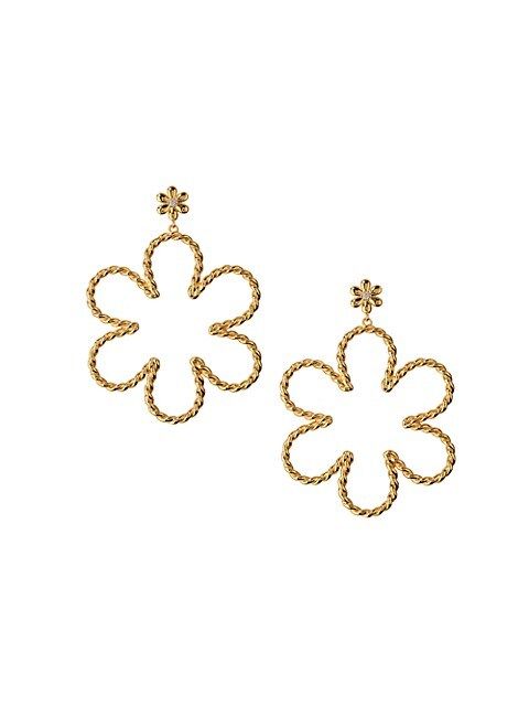 Daisy 14K Gold-Plated &amp; Cubic Zirconia Rope Earrings | Saks Fifth Avenue