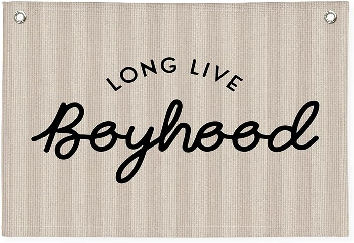 Long Live Boyhood Banner, Boy Nursery Decor, Canvas Banner Wall Hanging Flag Decor for Nursery Pl... | Amazon (US)