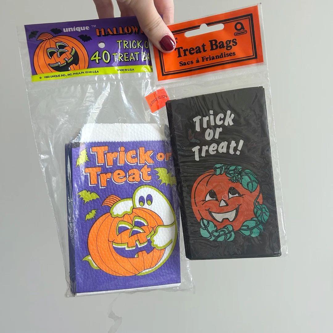 Vintage Halloween Trick or Treat Bags Unique Amscan Inc | Etsy ROW