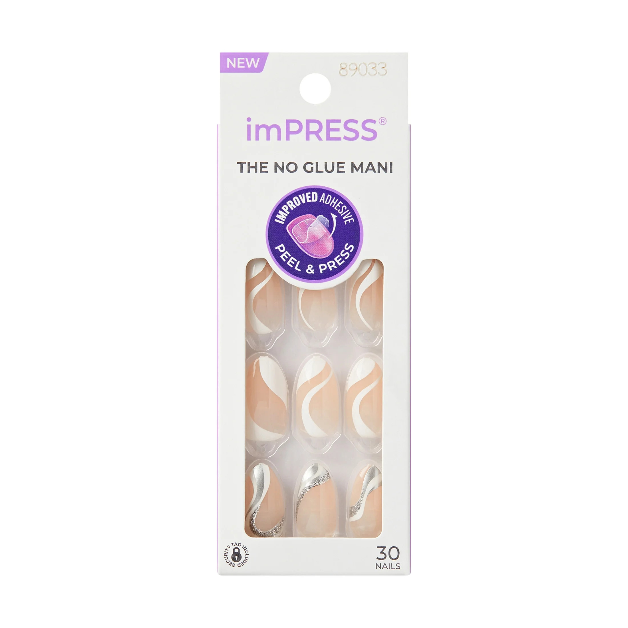 Visit the KISS Store KISS imPRESS  Press on Nails, On My Mind, White, Medium Almond, 30 Count 4.2... | Walmart (US)