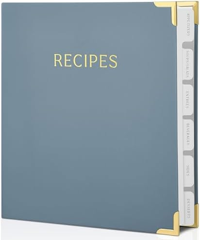Aesthetic Recipe Binder with Polyester Waterproof cloth Cover - The Perfect Recipe Book with Plas... | Amazon (US)