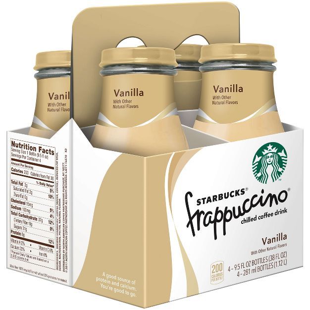 Starbucks Frappuccino Vanilla Coffee Drink - 4pk/9.5 fl oz Glass Bottles | Target