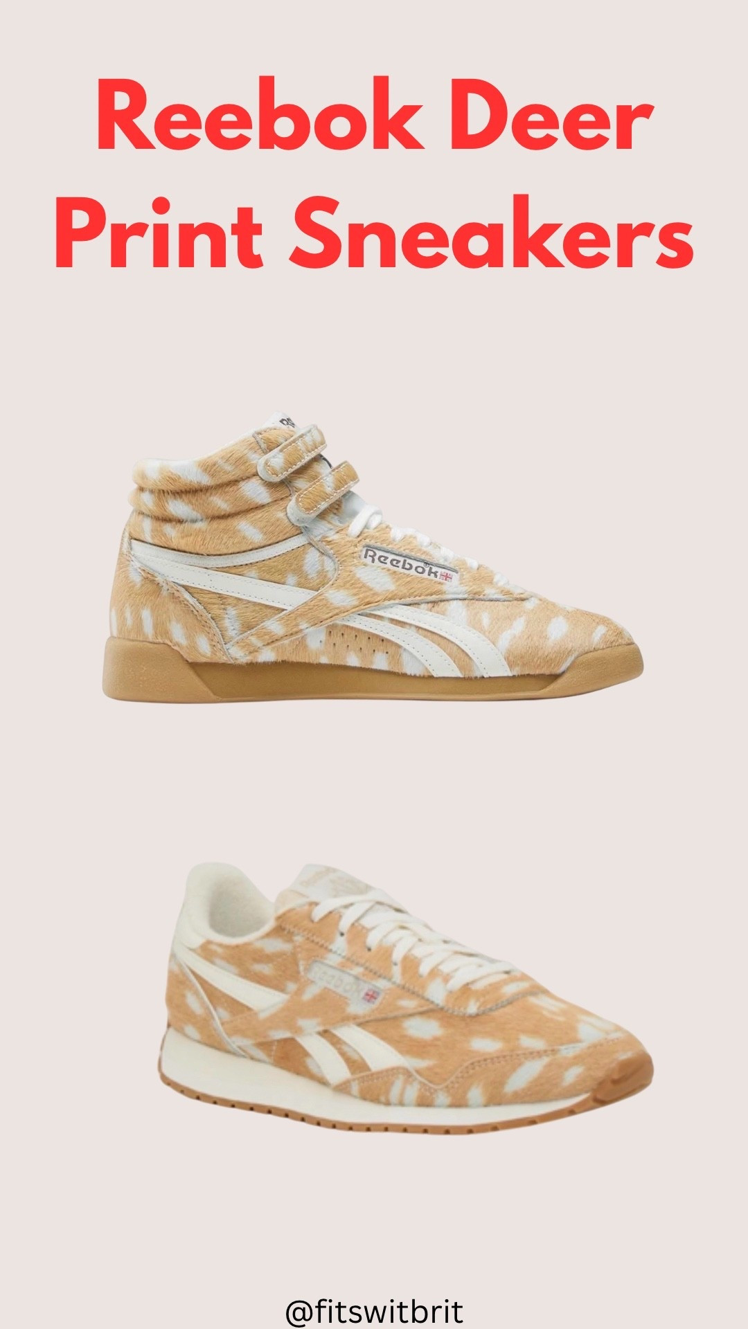 Deer Print Reebok Sneakers