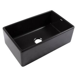 SINKOLOGY Bradstreet II 30 in. Farmhouse Apron Front Undermount Single Bowl Matte Black Fireclay ... | The Home Depot