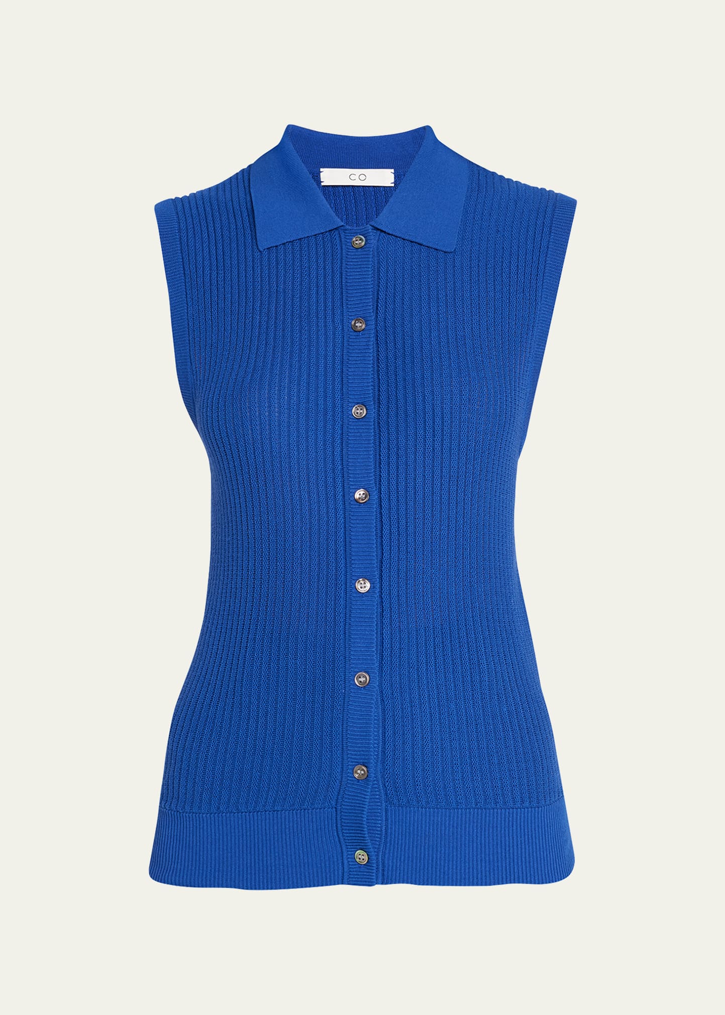 Co Collared Silk Rib Sweater Vest | Bergdorf Goodman
