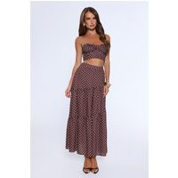 Icon Darling Polka Dot Maxi Skirt Brown | Hello Molly (US)
