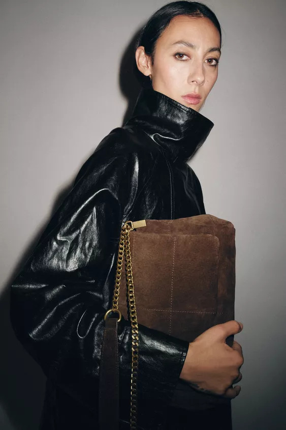 LEATHER SHOULDER BAG | Zara UK