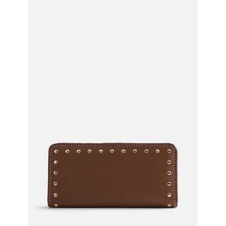 Scenario Women's Slim Studded Wallet, Autumn Brown | Walmart (US)