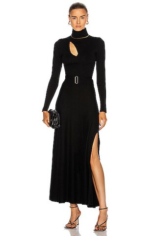 NICHOLAS Cross Over Cut Out Dress in Black | FWRD 
