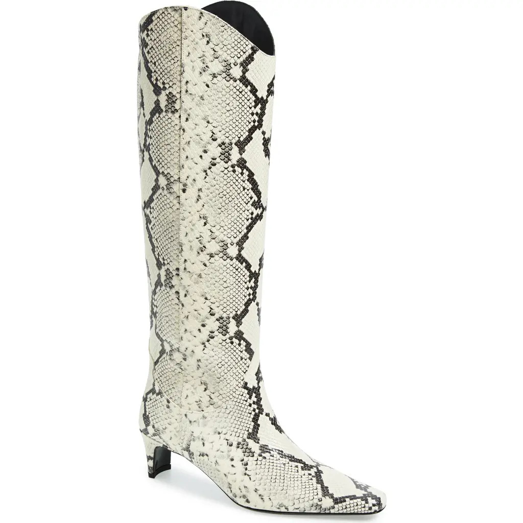 STAUD Wally Western Boot in White Snake at Nordstrom, Size 7Us | Nordstrom