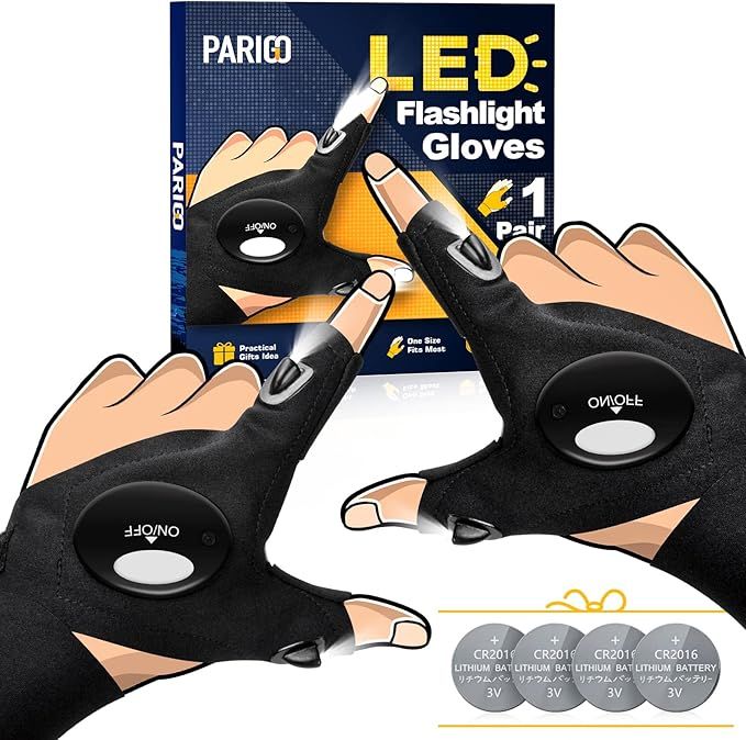 LED Flashlight Gloves Gifts for Men - Stocking Stuffers for Men Christmas Birthday Gifts for Dad ... | Amazon (US)