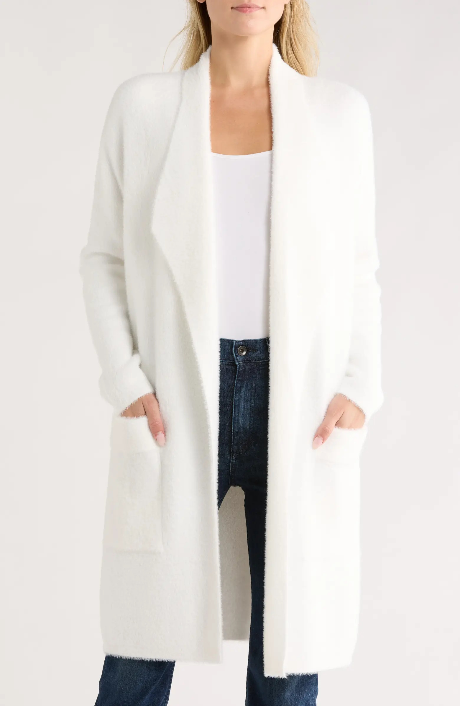 Mina Open Front Eyelash Cardigan | Nordstrom Rack