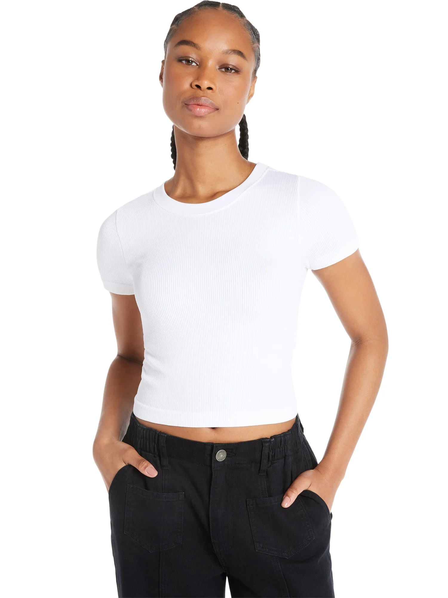 No Boundaries Juniors Seamless Crewneck T-Shirt | Walmart (US)