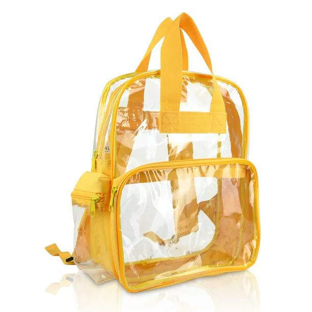 DALIX Small Clear Backpack Transparent PVC Security Security School Bag in Gold | Walmart (US)