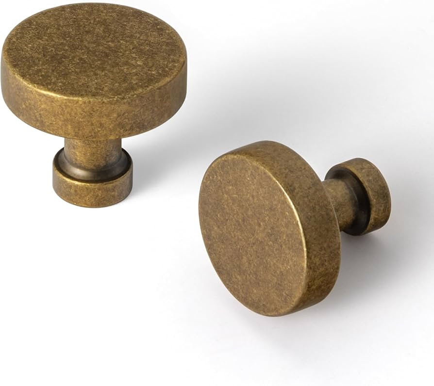Goo-Ki 6 Pack Kitchen Cabinet Hardware Antique Brass Drawer Knobs - Single Hole Retro Bar Handles... | Amazon (US)