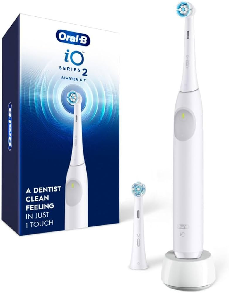 Oral-B iO Series 2 Rechargeable Electric Powered Toothbrush Starter Kit, Pure White with 2 Brush ... | Amazon (US)
