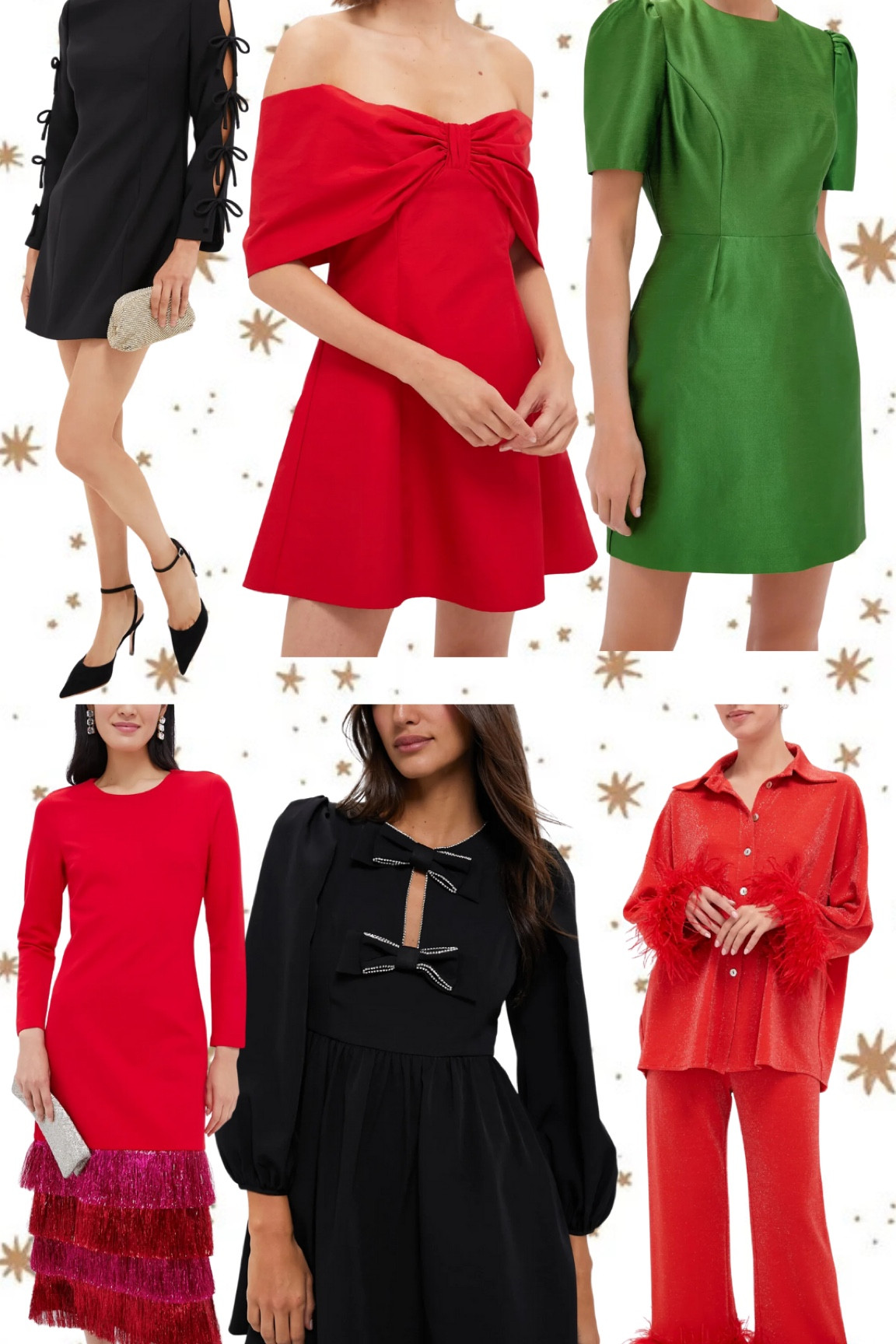 Holiday outfit, holiday dress, red dress, black dress, bows, bow dress, pajamas, feather pajamas 

#LTKFindsUnder100 #LTKStyleTip #LTKParties