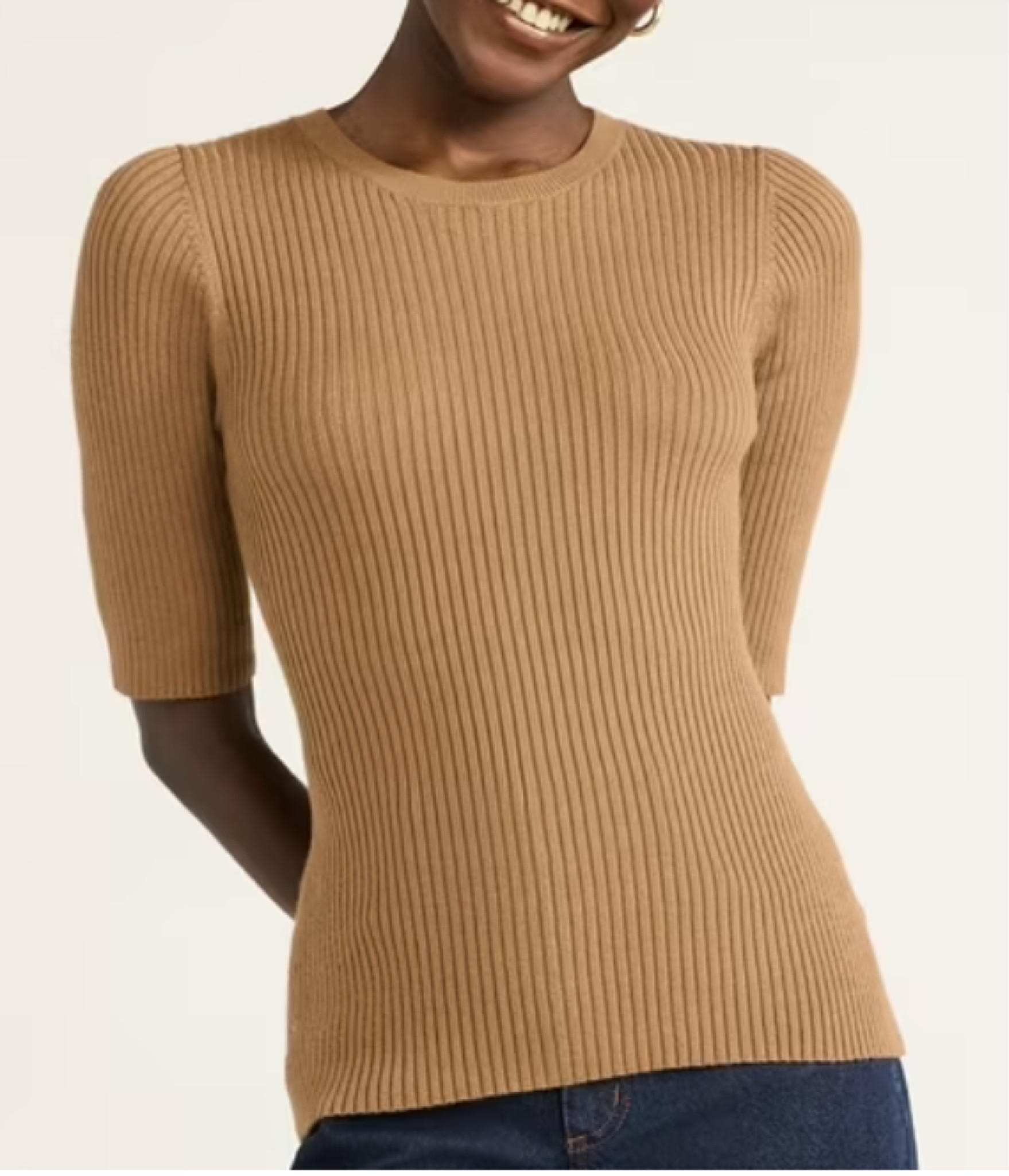 Scoop rib knit sweater with elbow length sleeves in ‘cocoa creme’ from Walmart
Camel
House of colour / Autumn 

#LTKStyleTip #LTKWorkwear #LTKSeasonal