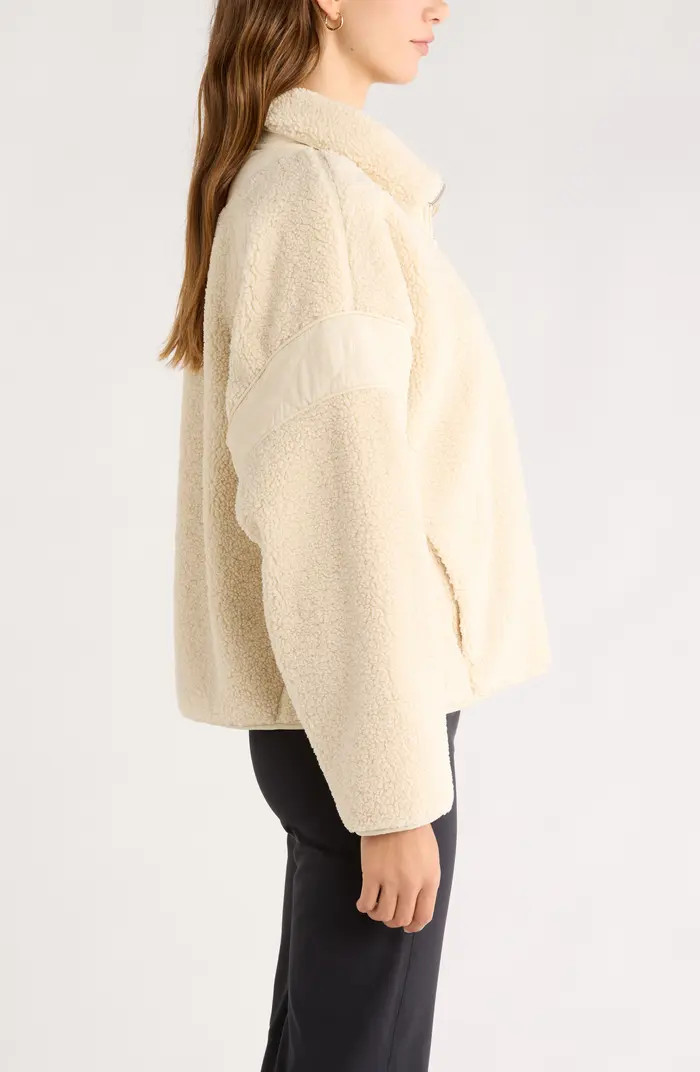 Snowday Faux Shearling Quarter Zip Pullover | Nordstrom